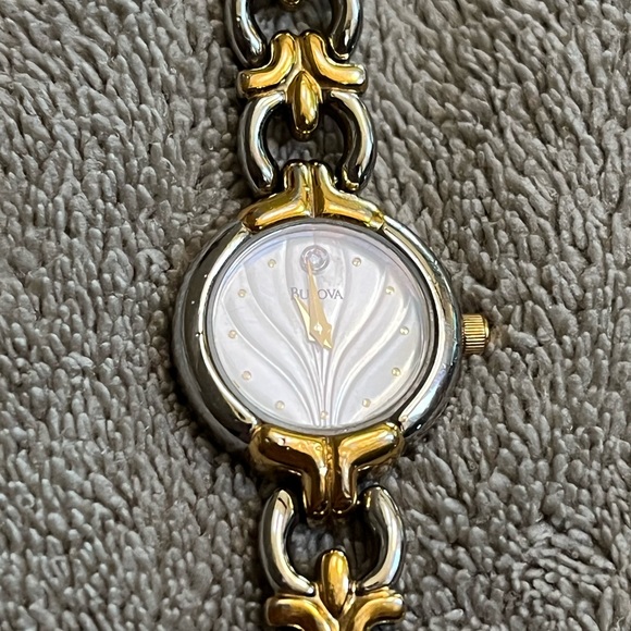Bulova watch. Diamond on face. Dual tone. Lightly used… great condition. - Picture 3 of 5